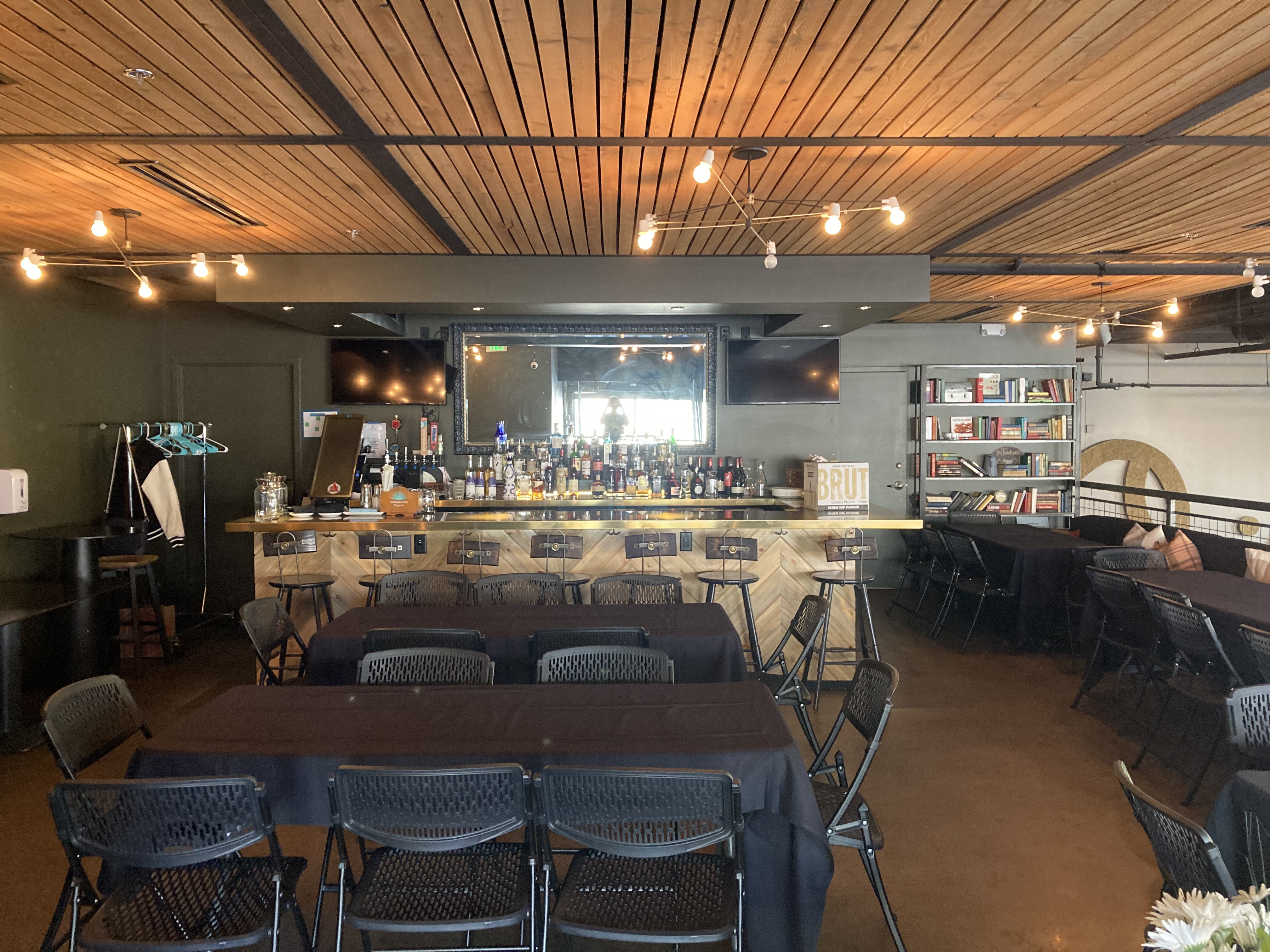 A picture of The Pig & The Sprout mezzanine before the brunch event.